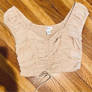 Japna Tie Front Cropped Top / Sz M
